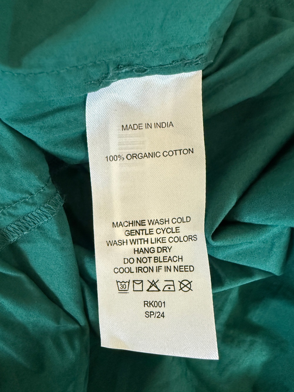 Green Quince Organic Cotton Poplin Smocked Midi Dress, Size Medium - Picture 5 of 5